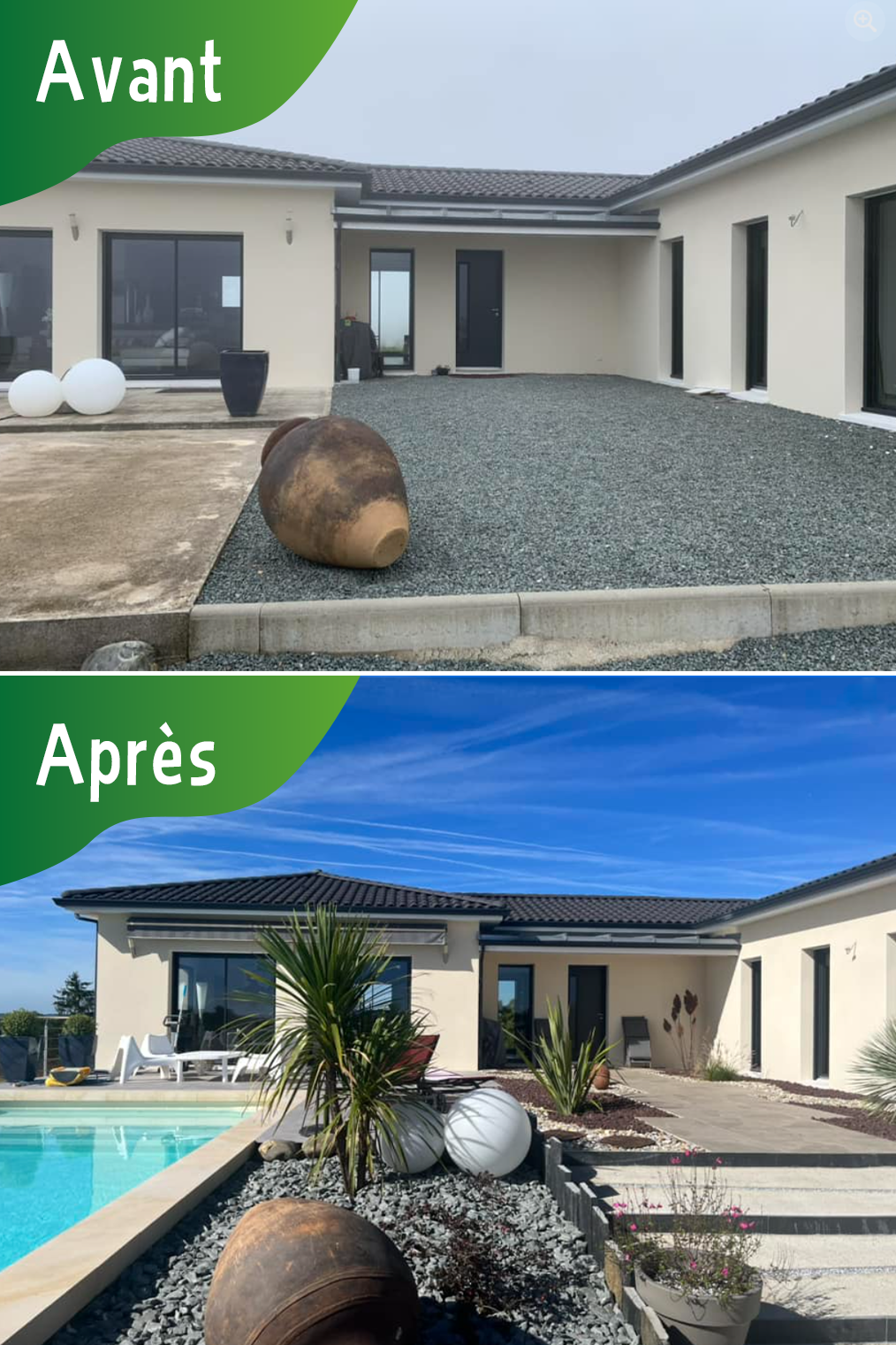 Allée maison gravier